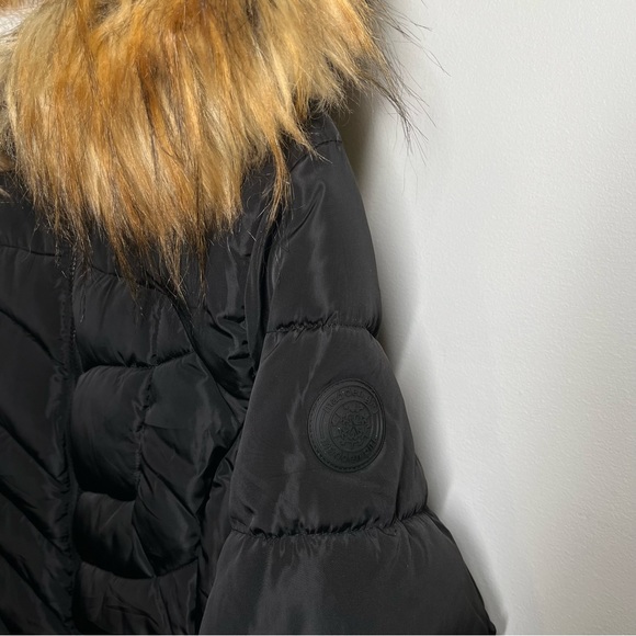 MADDEN GIRL (Juniors) Insulated Quilted Bubble Puffer Ski Coat, Black, L - Picture 3 of 11